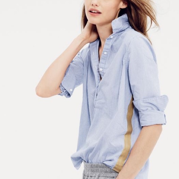 J. Crew gold stripe button down