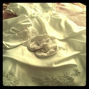 Christening dress with matching hat and shoes