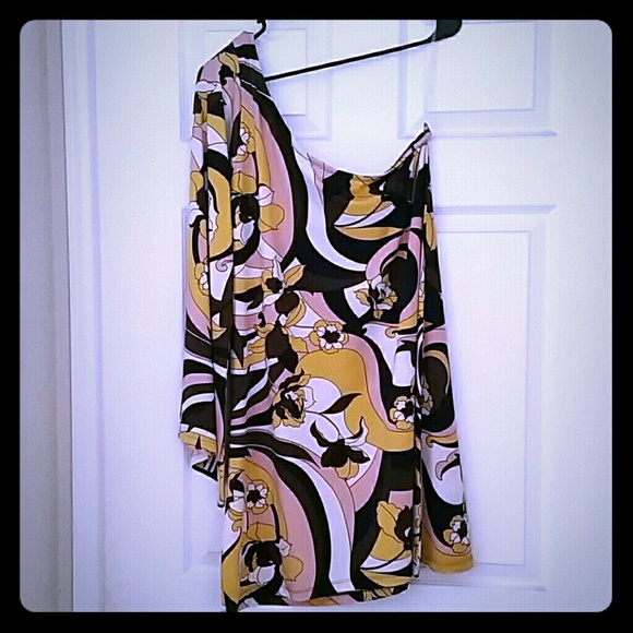 Psychedelic one shoulder dress