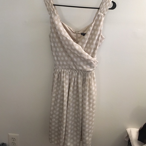 Cream and white polka dot Express party dress