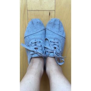Grey lace up Toms