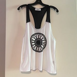 Soul Cycle Mesh Black & White Swing Tank Top Small