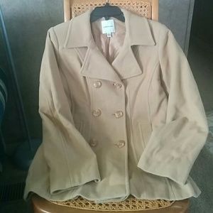 Croft&Barrow Beige Wool Peacoat
