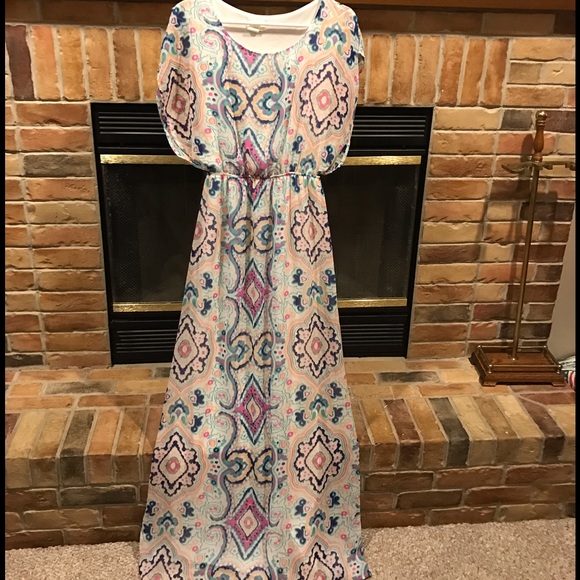 Adorable Dolman Top Flowy Maxi Dress