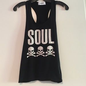 Soul Cycle Black Tank Top with Mesh Sides Small