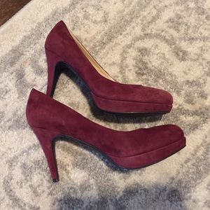 Burgundy suede heels