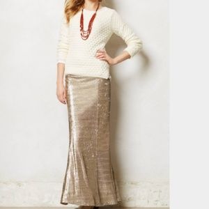 Anthroplogie Line & Dot Sirene Sequin Maxi Skirt