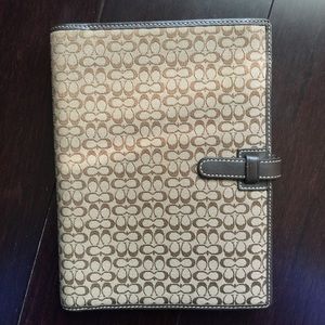 Coach Signature Khaki Canvas Agenda Planner