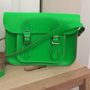 New Cambridge Satchel in neon green