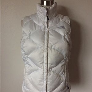 The North Face White Quilted 550 Down Vest