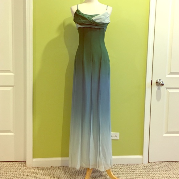 Grecian ombre chiffon carwash evening gown