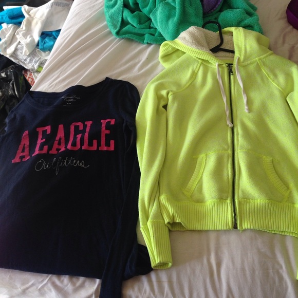 American Eagle long sleeved jacket and shirt.