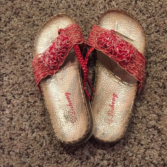 Red sandals!