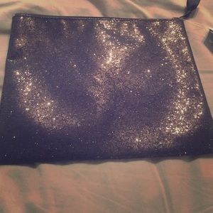 Lane Bryant black sparkling make up bag