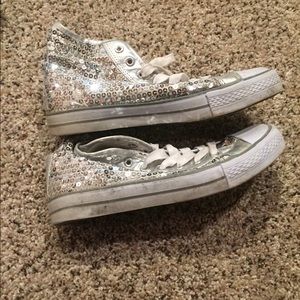 Silver Sparkly Tennis Shoes