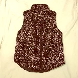 C. Luce Black Lace Puffer Vest Size M