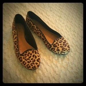 Bass Leopard print flats- fine fur pattern.