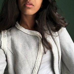 Asymmetrical knit blazer