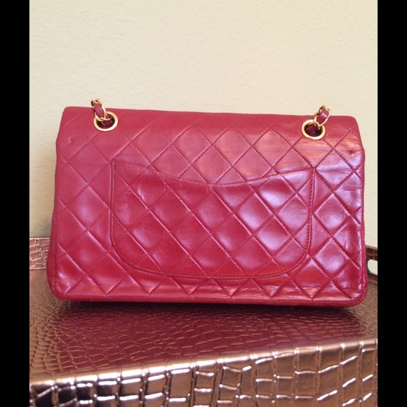 💯 AUTH CHANEL 2.55 CLASSIC FLAP MEDIUM 10" RED - Picture 4 of 4