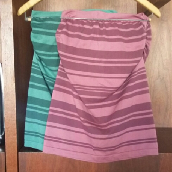 Two striped tube tops