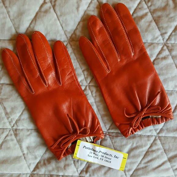 Portolano burnt orange leather gloves