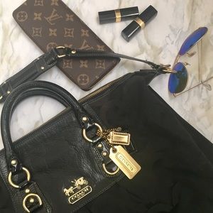 ✨HP✨ Coach Black Madison OpArt Canvas Sabrina Bag