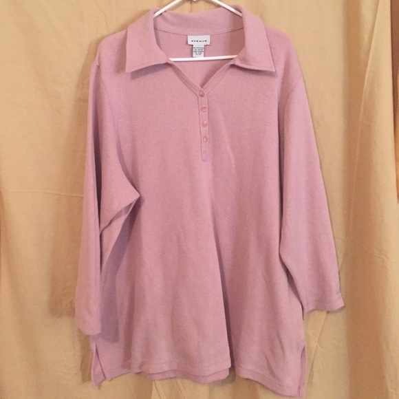 Avenue Pink Collard Sweater 22/24