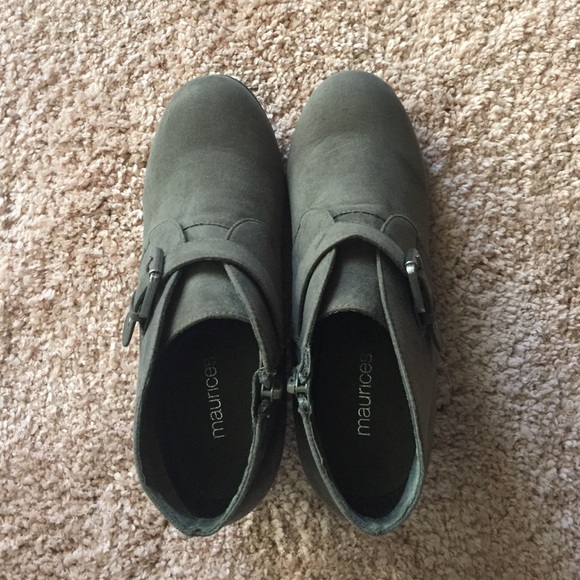 Olive Green Wedge Bootie