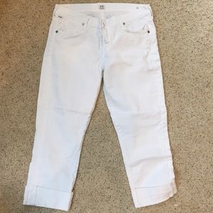 Cropped straight leg jeans