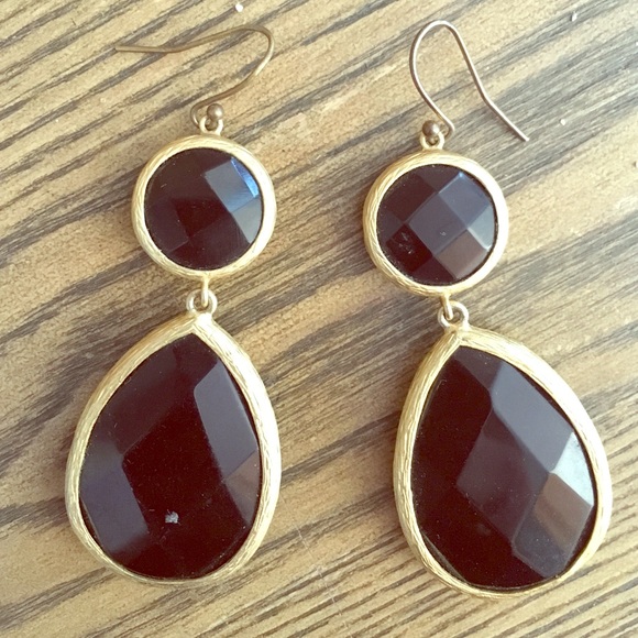 Black Stone Statement Earrings