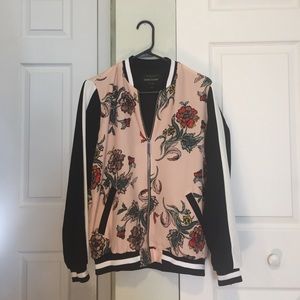 River Island Pink Floral Print Bomber Jacket