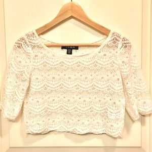 White Lace Crop Top
