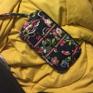 Large Vera Bradley Wristlet in Ribbons
