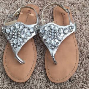 INC New Beaded Silver Sandals Perfect Condition 9M
