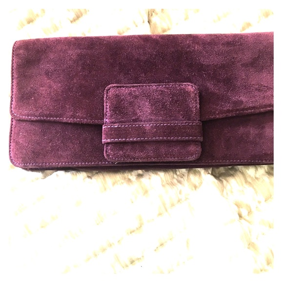 Purple suede cross body with removable strap