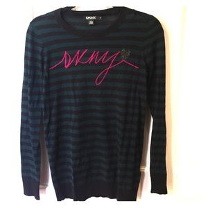 DKNY insignia Striped Sweater