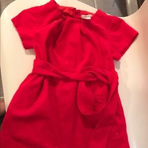 Crew cuts red corduroy dress