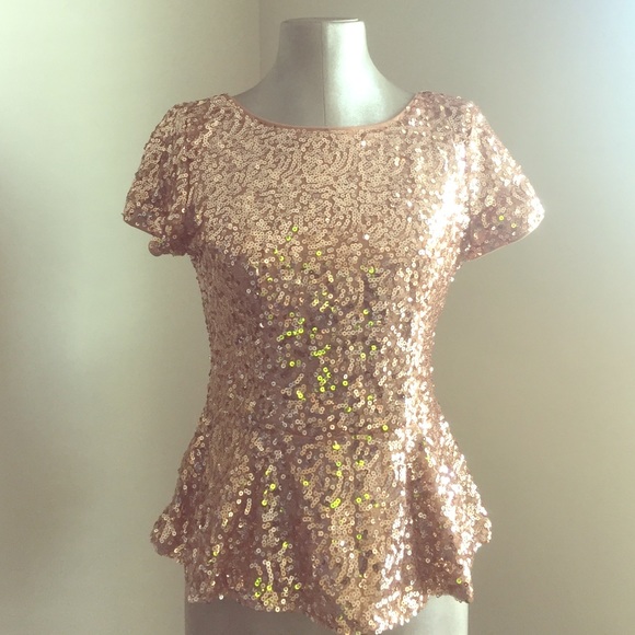 Sequin Peplum Top