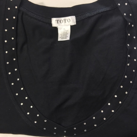 Plus size black embellished top - Picture 3 of 3
