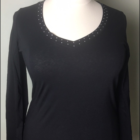 Plus size black embellished top - Picture 2 of 3