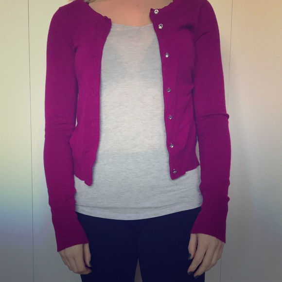Express Crystal Button Cardigan.