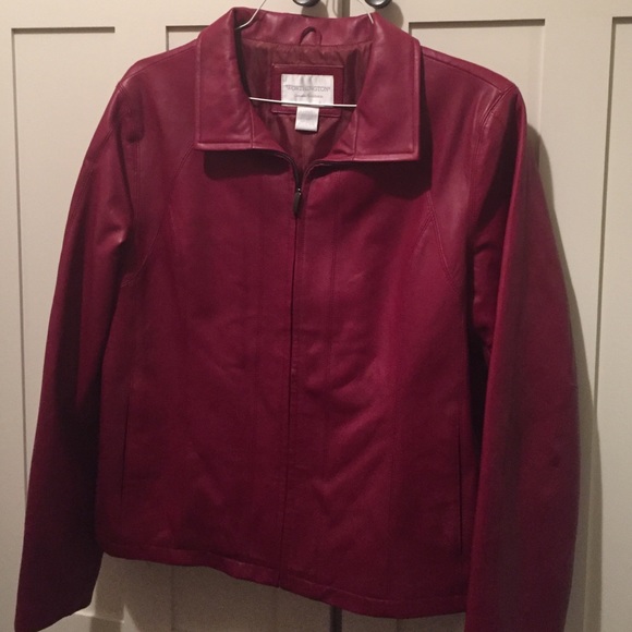 Women's Red Leather Jacket