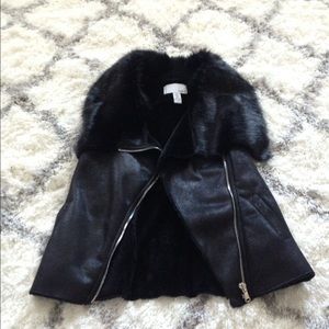 Bar III suede and faux fur vest