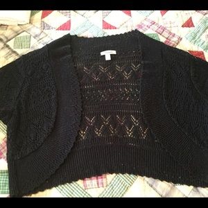 Crocheted black shrug