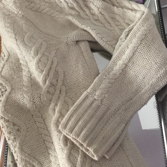 Winter white beaded jcrew sweater