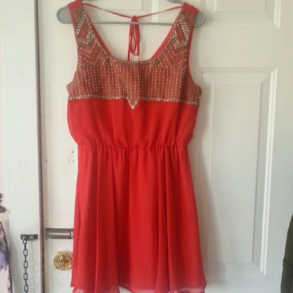 Red party dress