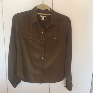 J. Crew silk button down top