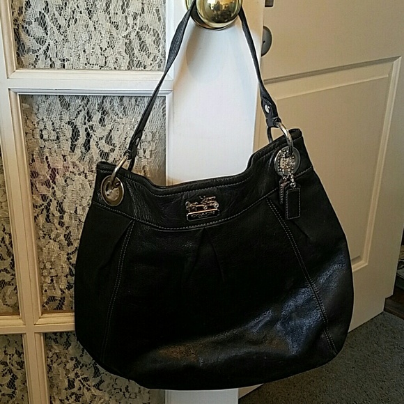 Coach black leather bag