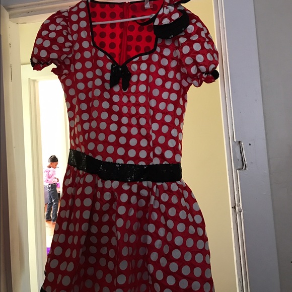 Minnie Mouse Adult costume with headband ears