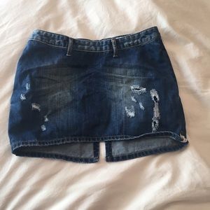 One Teaspoon Distressed Mini Jean Skirt